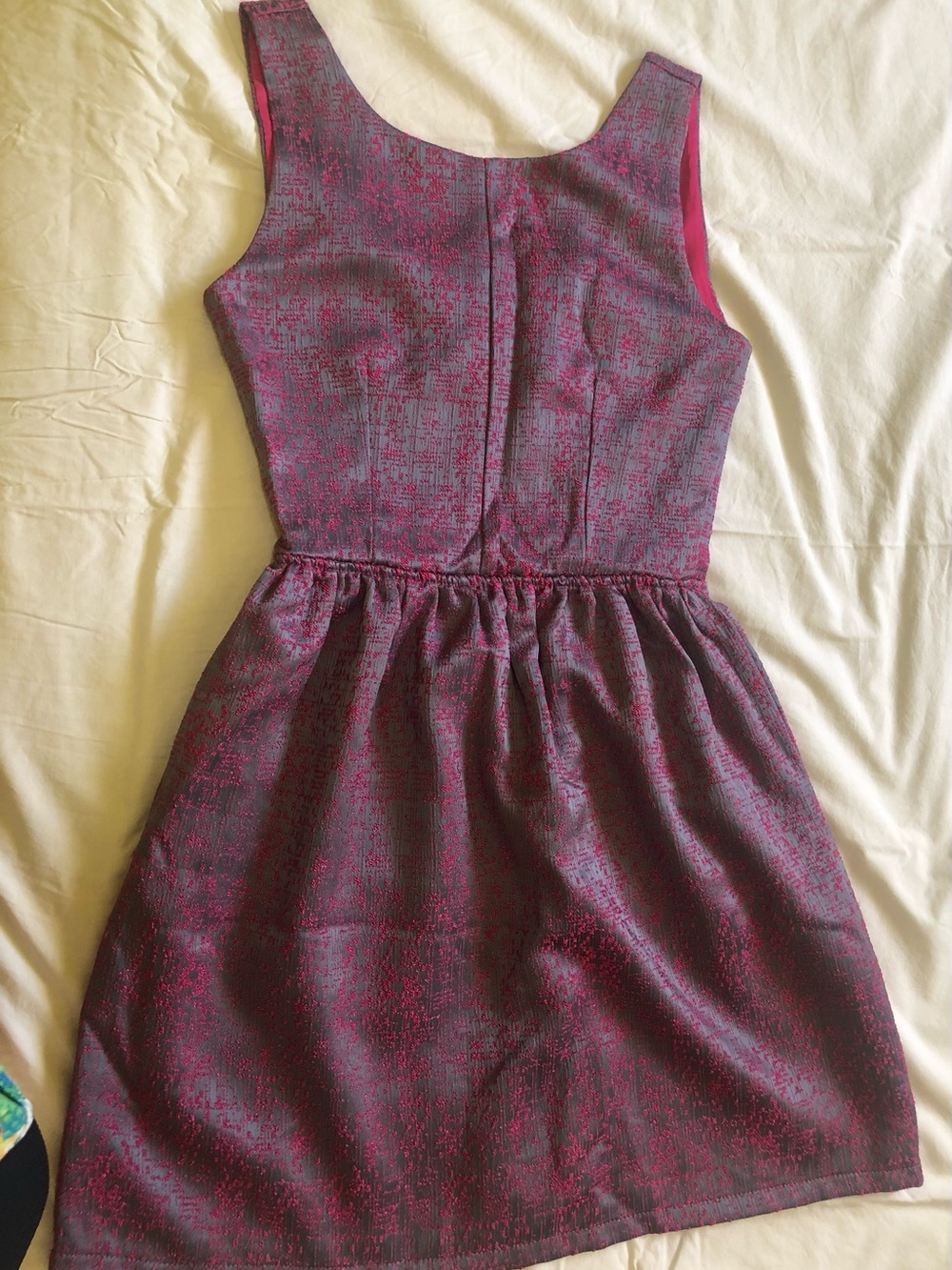 Girls Sleeveless Textured Purple-Pink Dress